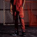 Strapped up red and black