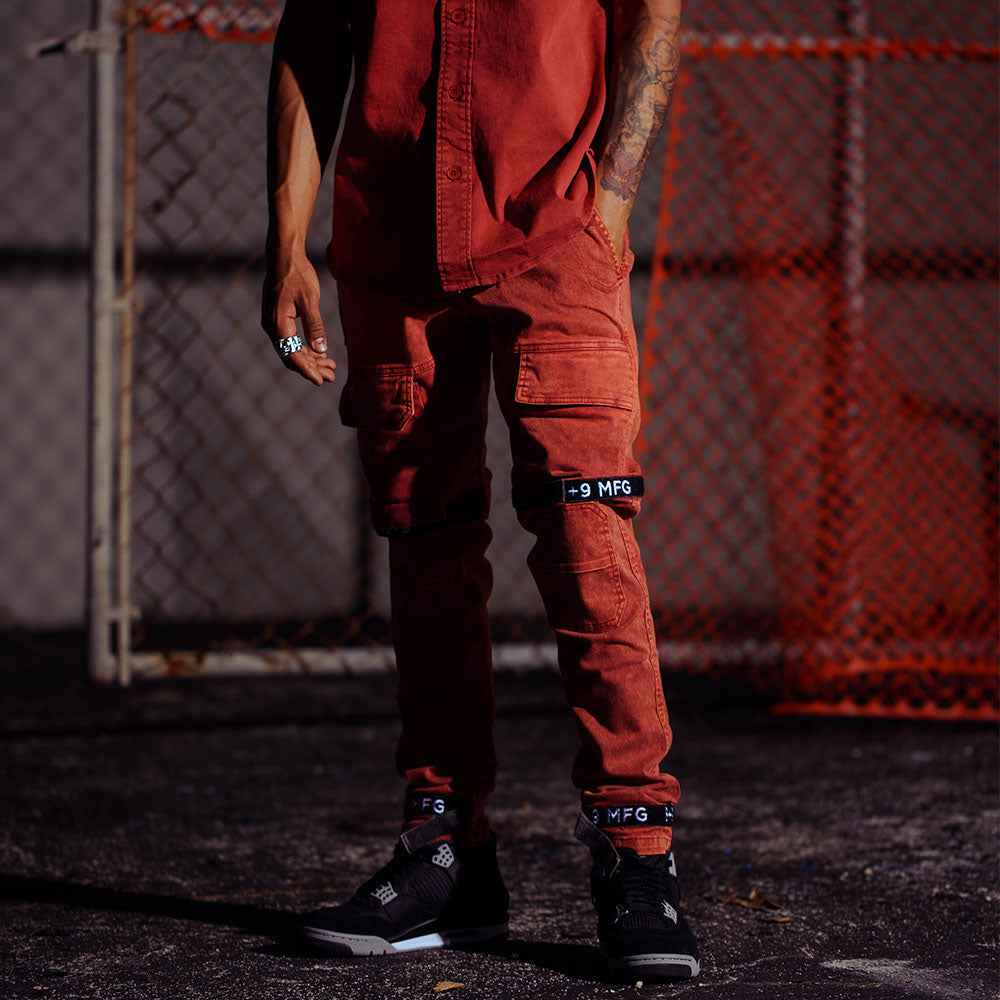 Strapped up red and black